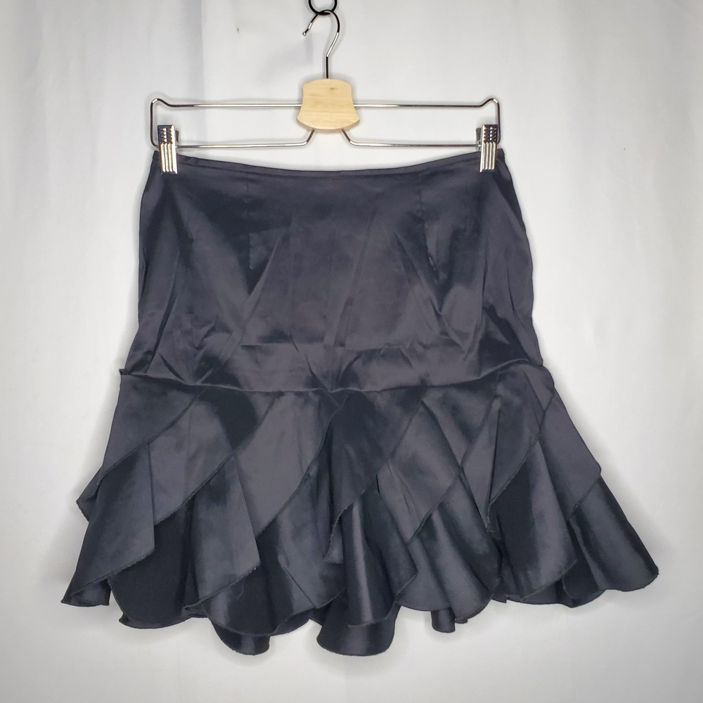 KM Collection Milla Belle Tier Ruffle Tulip Skirt 8 Black Cocktail Whimsigoth